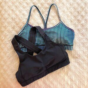 Lululemon Sports Bras Bundle Size 6 Flow Y (cosmic dot) and All Sport (black)